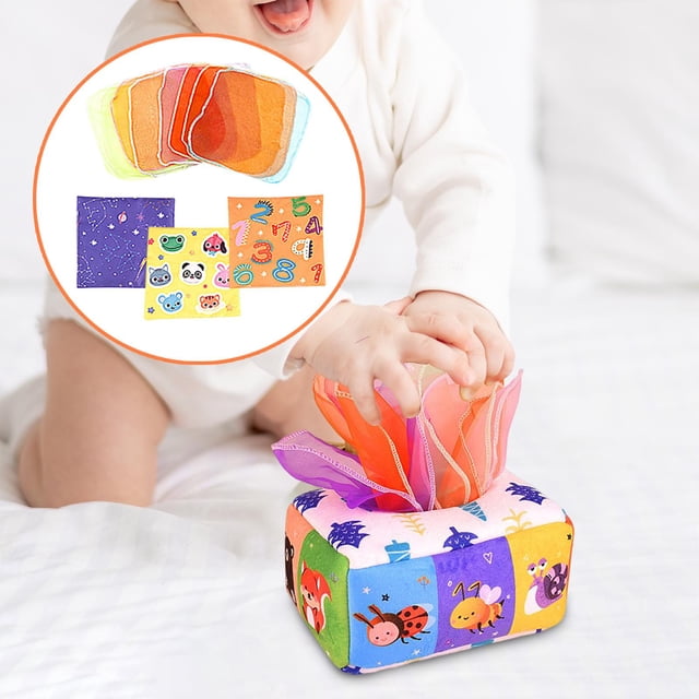 Caja de pañuelos perfecl Juguete de aprendizaje temprano de malabarismo 18 cm x 12 cm x 9 cm