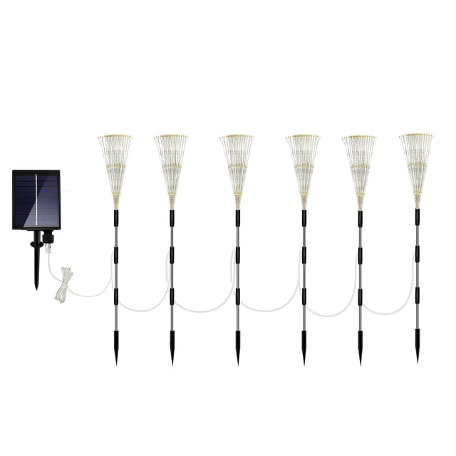 Lámpara de exterior Luces con energía solar Alambre de cobre Estallido estelar Fuegos artificiales Cuerda de hadas Jardín Paisaje Luz Navidad Decoración al aire libre Camino Césped Lámpara impermeable Eccomum Lámpara de exterior