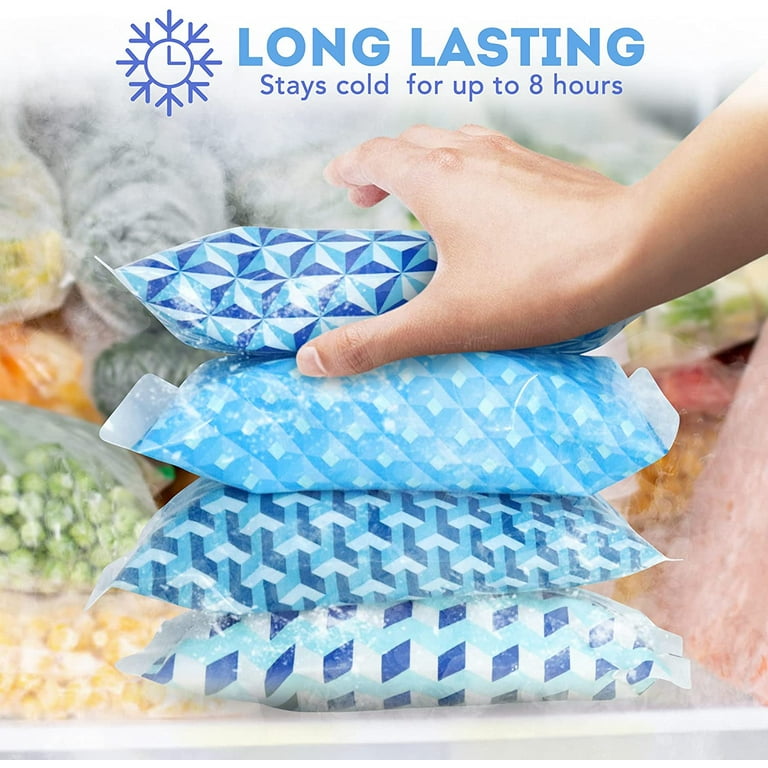 LotFancy 6 Ice Packs for Cooler and Lunch Box, Reusable Freezer Packs