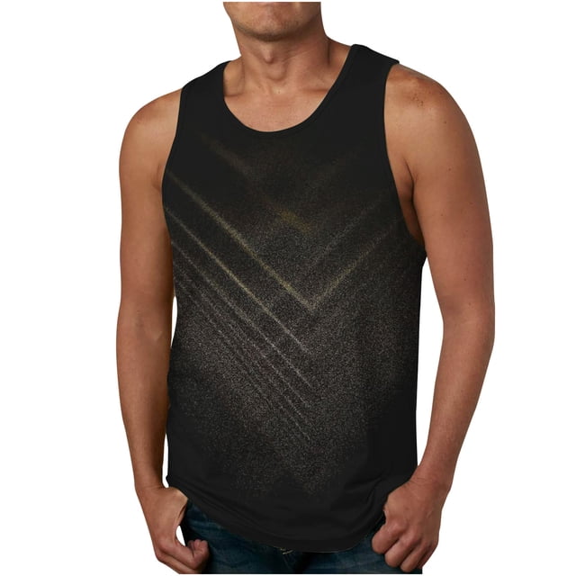 Débardeurs pour Hommes, Nouveau Gilet d'Été Décontracté Imprimé Sport Col Rond