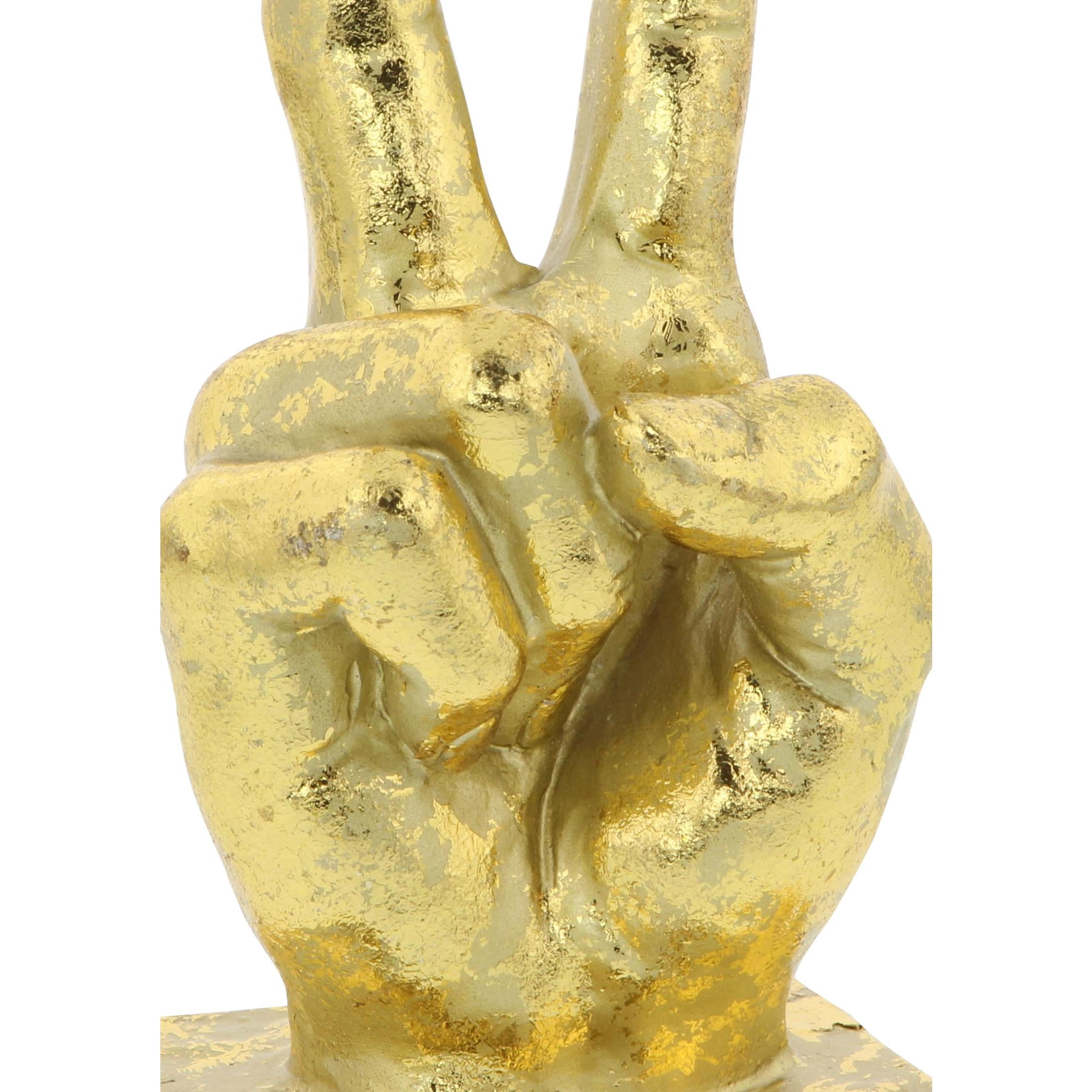 7", 7", 6"H Gold Polystone Hands Sculpture, by CosmoLiving by Cosmopolitan (3 Count)