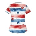 thumbnail image 4 of HAVUITYY Fashion Independence Day Printed Scrub Tops for Women, Plus Size V-Neck Nurse Tops with Pockets, Lightweight Stretch Working Uniform Nursing Top, 4 of 5
