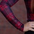 thumbnail image 6 of Dapplebay Holiday Plaid 1/4 Zip Light Riding Top - Red-XL, 6 of 7