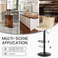 thumbnail image 4 of SAETSFEG Bar Stools, Adjustable Swivel Counter Height Bar Stool with Footrest, Modern PU Leather Bar Chairs for Kitchen Island, Dining Room, Beige, 4 of 7