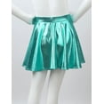 thumbnail image 5 of TiaoBug Kids Girls Glossy Metallic Mini Skater Skort Ballet Dance Flared Pleated Scooter Skirt Lake Green 10, 5 of 7
