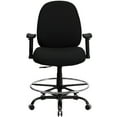 thumbnail image 5 of Flash Furniture HERCULES Series Big & Tall 400 lb. Rated Black Fabric Ergonomic Drafting Chair with Adjustable Back Height and Arms, 5 of 5