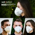 thumbnail image 4 of WellBefore N95 Mask - NIOSH Approved (White, Pack of 100), Lightweight design, Breathable and comfortable for long periods of wear, N95 Masks For Adults helps filter Pollen and Dust, Universal Fit, 4 of 5