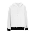 thumbnail image 4 of Womens Color Block Sweatshirt Plus Size Round Neck Long Sleeve Drawstring Hoodies Casual Loose Pullover Tops With Pocket, 4 of 5