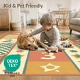 thumbnail image 4 of ODIKA Bedside Hopscotch Retro Checkered Grid Storybook Number Layout Foldable Easy Care for King Size Bedroom, Master Suite, Under Bed, 4 of 7