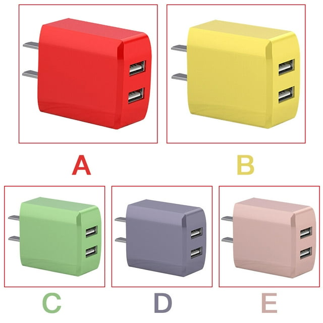 Matsuzay Enchufe de EE. UU. de teléfono Dual USB 2 puertos Portátil de viaje Toma de corriente Adaptador de carga Home Office Tablet Head Type3 NO3