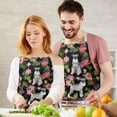 thumbnail image 3 of Schnauzer with Pioneer Flower Apron-Garden Aprons for Women with Pockets-Cotton Linen Waterproof Kitchen Cooking Gardening Aprons Adjustable for Kitchen,Cooking,BBQ and Salon 33x27 Inch, 3 of 7