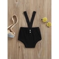 thumbnail image 2 of Liacowi Baby Boys Girls Suspender Shorts Infant Solid Color Ribbed Knitted Bloomers Overalls Summer Clothes, 2 of 9