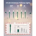 thumbnail image 2 of Luces navideñas para caminos SURAIELEC C9, 25 pies, 20 LED cálidos, 2 of 7