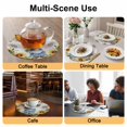 thumbnail image 2 of Sunflower Gnomes Round 13 Inch Placemats Set of 4, Summer Botanical Elegant Floral HeatResistant Non Slip Place Mats for Dining Table, Wipeable Braided Kitchen Table Mats for Housewarming, 2 of 9