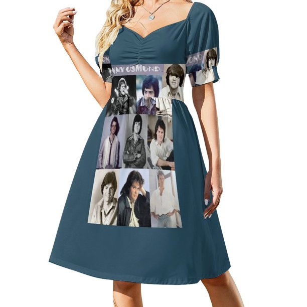 Donny Osmond ) Vestido de manga corta ropa de mujer novedades de verano vestido de mujer Vestido largo mujer
