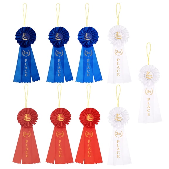 Uxcell Blank Award Ribbon, Ribbon Honorable Prize Recognition Ribbon, 3Color 3Pcs