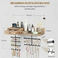 thumbnail image 2 of Jewelry Organizer Hanging Wall Mounted Jewelry Holder with Rustic Wood Drawer & Large Capacity Storage Shelf Rack Display for Earrings Rings Necklaces Bracelet, 2 of 17