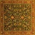 thumbnail image 1 of Ahgly Company Machine Washable Indoor Square Oriental Yellow Industrial Area Rugs, 5' Square, 1 of 4