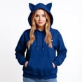thumbnail image 3 of Huntrix pop Huntrix Print Cat Ears Hoodie with De-mon Sweatshirt Movie Fashion Streetwear Long Sleeve Print Soft Sweatshirt S, 3 of 4