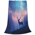 thumbnail image 2 of Balery Night Sky Elk Manta de Felpa Suave y Acogedora – Cobija de Franela Aterciopelada para Cama, Lavable y Cálida para Sofá, Mascotas, Transpirable-40"x30", 2 of 7