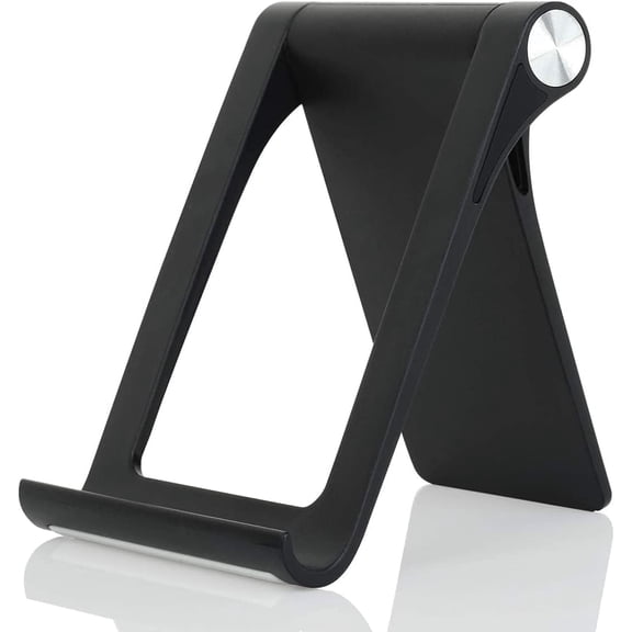 Cell Phone Stand Holder Multi-Angle Adjustable Phone Desk Stand Tablet Holder for iPhone 17 16 15 14 13 12 11 Pro Max XS XR 8 Plus 6 7 Galaxy S22 S21 S20 S10 S9 Edge Android Smartphone(Black)
