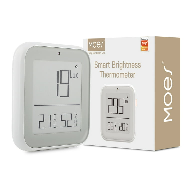 Smart Thermometer With Temperature Humidity & Light Sensitive Detector –  MOES