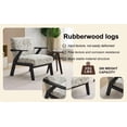 thumbnail image 6 of Mid-Century Modern Lounge Armchair - Embroidered Fabric, Beige &amp; Grey - Living Room Seat. Rubberwood Frame, 350lb Capacity, Study Accent Chair. 27.5" Wide., 6 of 32
