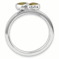 thumbnail image 2 of Bague Double Cœur en Argent Sterling Stackable Expressions Citrine Taille 9, 2 of 3