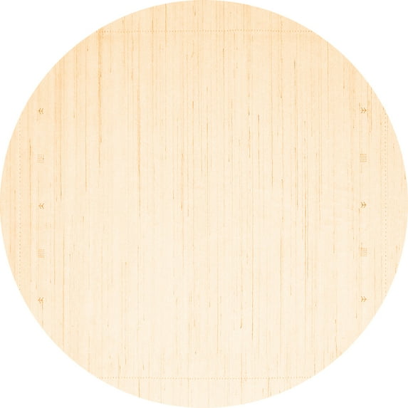 Ahgly Company Indoor Round Solid Orange Modern Area Rugs, 5' Round