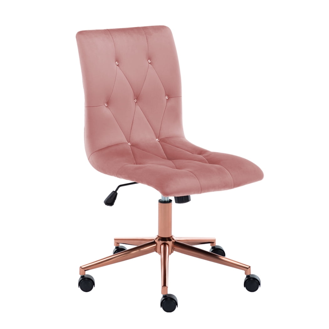 Duhome Velvet Armless Home Office Chair Diamond Tufted High Back