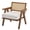 Beige | Linen, variant on TacleeKii Mid-Century Rattan Chair, High Back Accent Armchair, 300lb Capacity, Beige