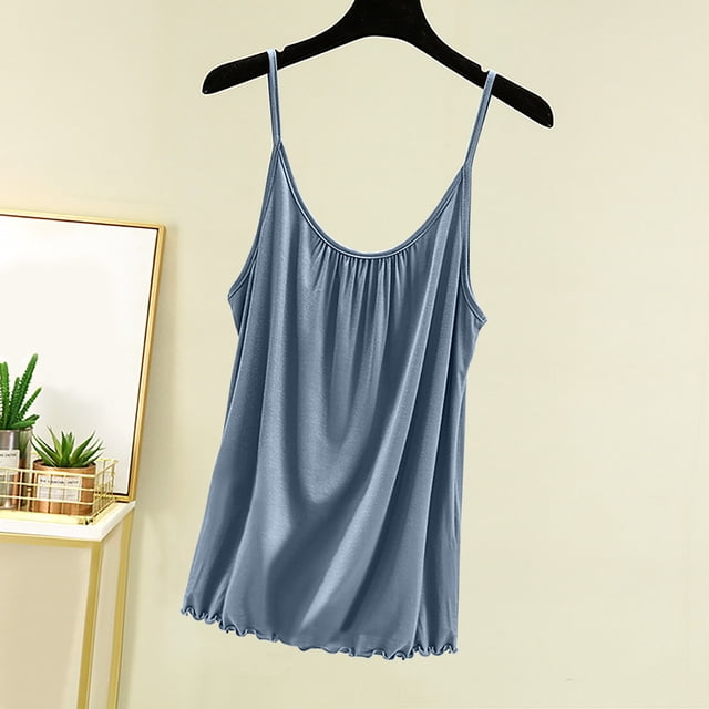 Mefallenssiah Blouse Femme Unie Décontractée Mode Col Rond Régulier Sans Manches Vêtements de Nuit Hauts