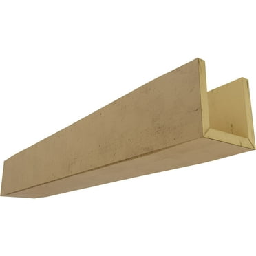 Ekena Millwork 4"W x 4"H x 8'L 3-Sided (U-beam) Rough Cedar Endurathane Faux Wood Ceiling Beam, Natural Golden Oak