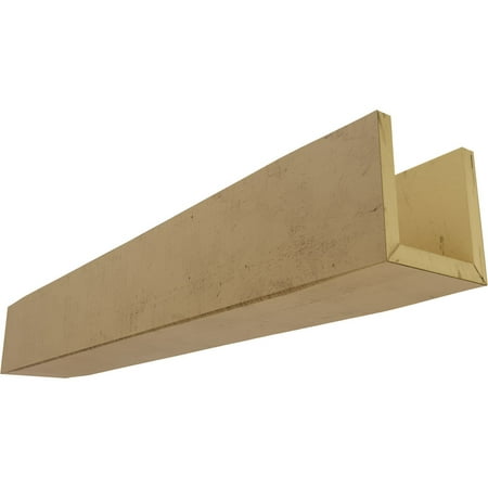 

Ekena Millwork 10 W x 6 H x 24 L 3-Sided (U-beam) Rough Cedar Endurathane Faux Wood Ceiling Beam Natural Golden Oak