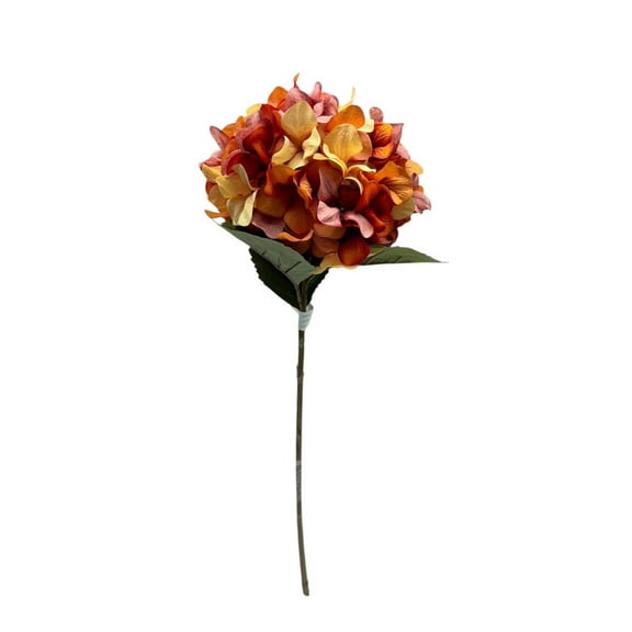 26-inch Artificial Silk Orange Hydrangea Long Stem, for Indoor Use, by Better Homes & Gardens