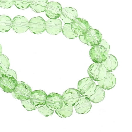 Loose Shell Beads Strands - Sexy Sparkles 1 Strand, Light Green Round Faceted Crystal Glass Loose Beads