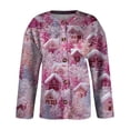 thumbnail image 5 of WTOBBY Women's Fashion Printed Long Sleeve Knitted Cardigan Button Down Jacket, Christmas Themed Soft and Warm Cardigan for Casual and Holiday Wear,Hot Pink 5XL, 5 of 7