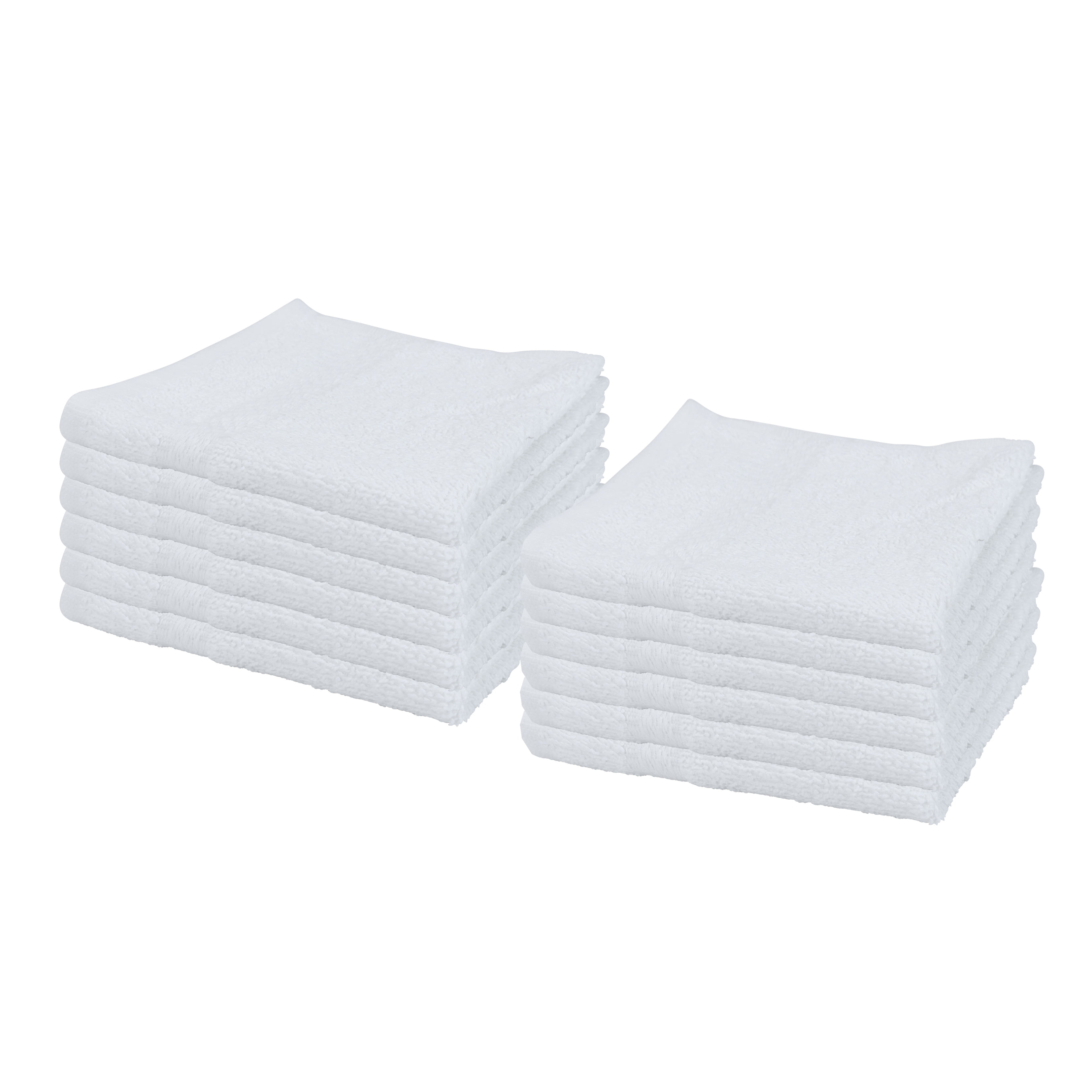 12 White Luxury Soft Face Cloths Towels Cotton Rich Flannels Wash Cloth 