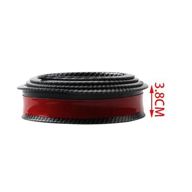 Rueda de goma universal de fibra de carbono plana de 3,8 cm para coche, rueda de fibra de carbono para cejas, tira decorativa para cejas, instalación sin pérdidas, rueda anticolisión