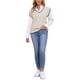 thumbnail image 2 of INSPIRAR CHIC Chaleco de Mujer Sin Mangas de Punto con Cuello en V Uniforme Escolar Color Contrastante S Caqui, 2 of 6