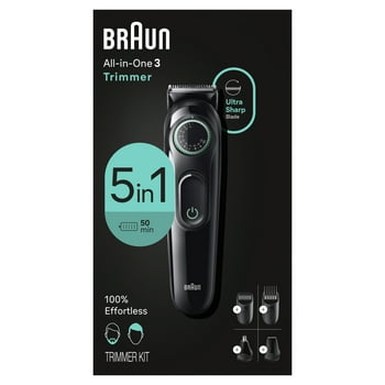 Braun Series 3 3450 5-in-1 Men's Grooming Kit with Beard Hair Trimmer, Black