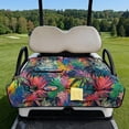 thumbnail image 2 of COEQINE Golf Cart Seat Cover Towel with Foldable Design and Carry Handle, Universal 51.2"x30.3", Comfort Quilted Polyester, 4 Front Pockets, Easy to Clean, Colorful Tropical Leaf, 2 of 8