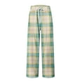 thumbnail image 4 of JGNGSHN Pajamas for Men Soft Lightweight Plaid Sleep Lounge Pants Comfy Sleepwear Pants PJ Bottoms with Pockets and Button Fly, 4 of 5