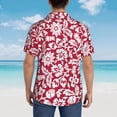 thumbnail image 6 of Fotbe Red Flowers Hawaiian Shirt For Men Unisex Summer Beach Casual Short Sleeve Cotton Linen Button Down Shirts-Large, 6 of 9