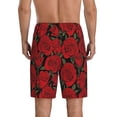 thumbnail image 2 of Yiaed Rose Flowers for Men's Soft Sleep Pajama Short Lounging Pajama Shorts-Large, 2 of 8