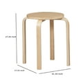 thumbnail image 5 of Round Wooden Stackable Stool with Straight Legs, Set of 4, Beige, 5 of 5