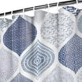 thumbnail image 3 of Blue and White Geometric Quatrefoil Pattern Shower Curtain 72"x72" ,Bathroom Decorative Shower Curtains Set with 12 Hooks,Modern Waterproof Washable Shower Curtain, 3 of 6