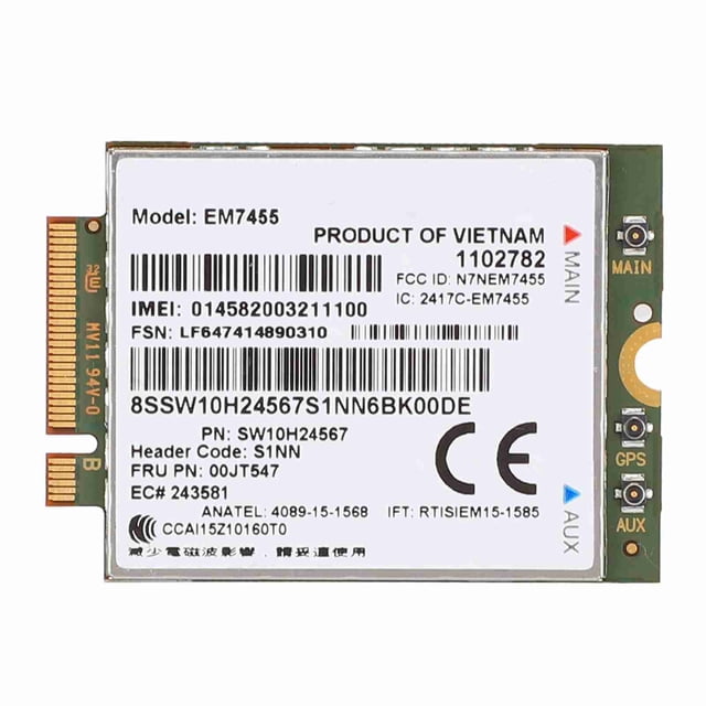 Tarjeta de red inalámbrica EM7455 4G LTE de 50 Mbps compatible con Lenovo ThinkPad