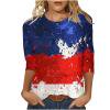 thumbnail image 7 of Gamivast Womens Graphic Tees American Flag Print Crewneck 3/4 Sleeve Summer Tops Casual Tops Abstract Star Sparkle 4th of July Outfits, 7 of 7