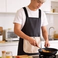 thumbnail image 6 of No-Tie Cross Back Chef Apron with 2 Removable Towel Pockets Cross-Back Kitchen Apron Comfortable Easy To Clean for Men & Women Cooking Baking Grilling BBQ (Black), 6 of 10